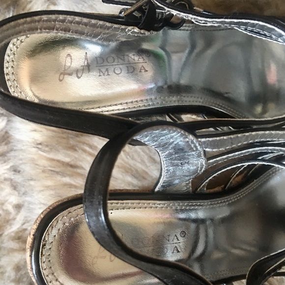 LA Donna Moda Wedge Sandal EUC Sz 8 - Picture 5 of 6